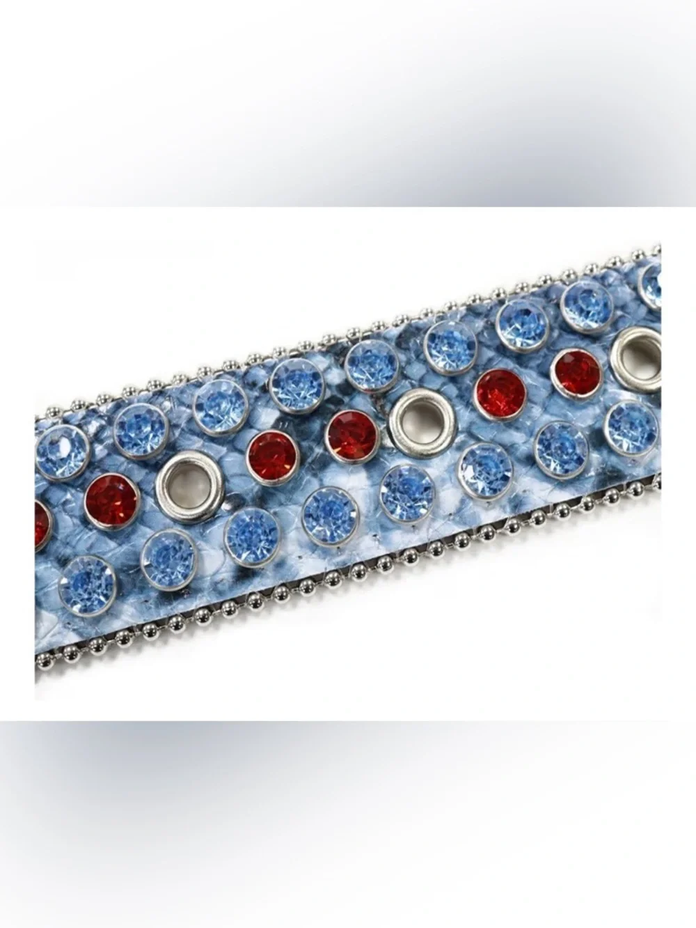 ZHCWT | women’s Red & Blue rhinestone western belt.
